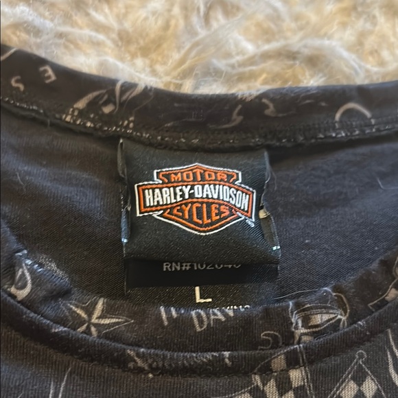 Harley-Davidson Black, Orange And White Logo Short Sleeve Tshirt - Picture 4 of 7